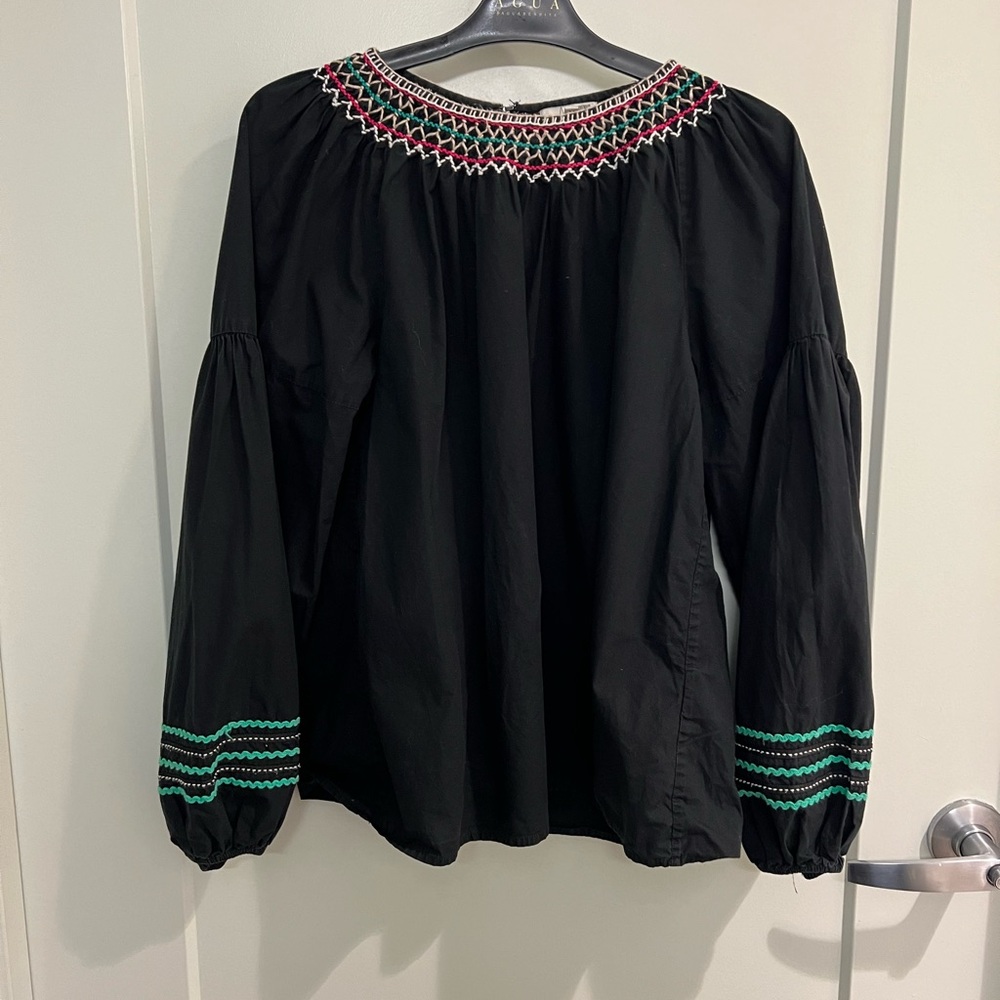 Joie Embroidered Cotton Blouse